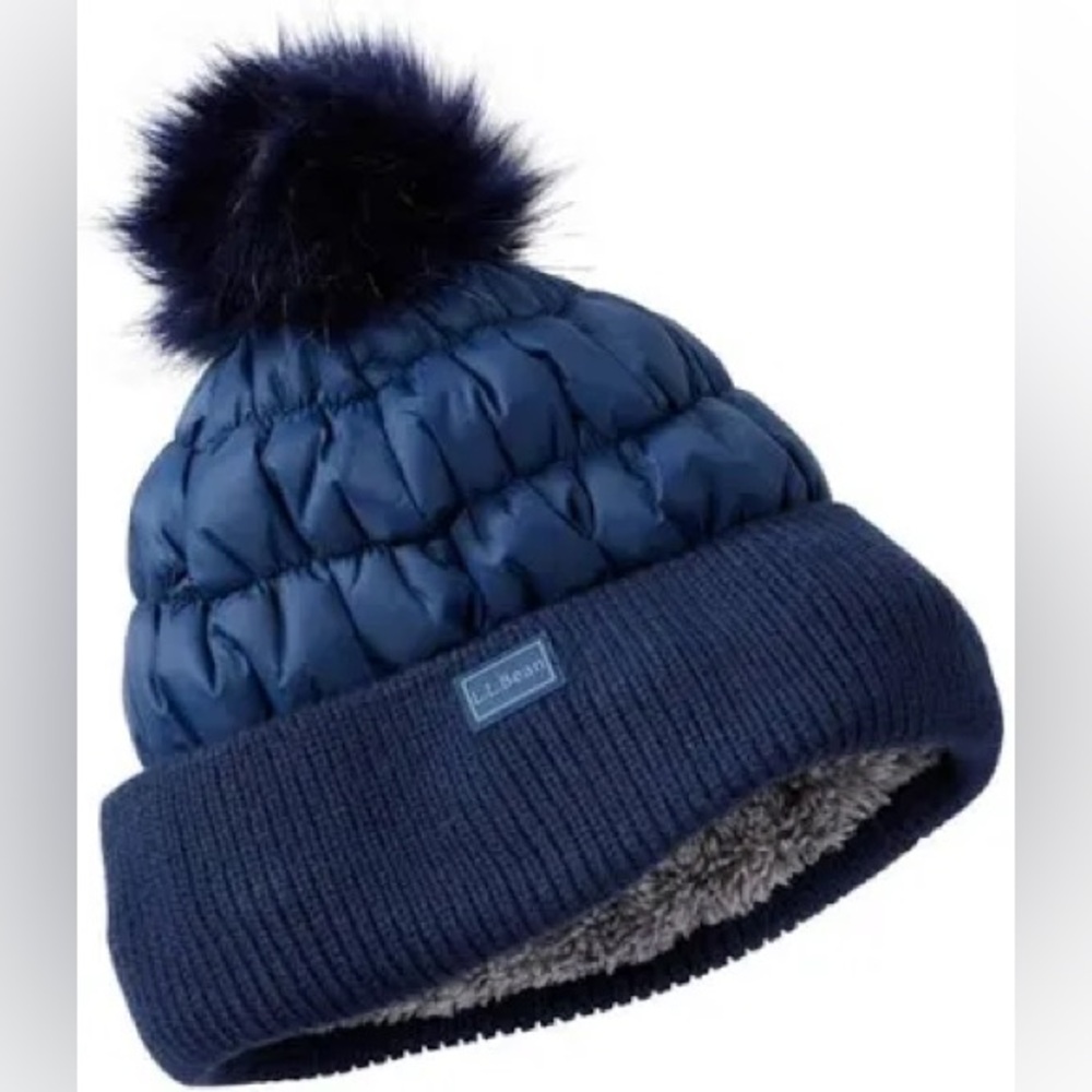 LL bean navy puffer hat